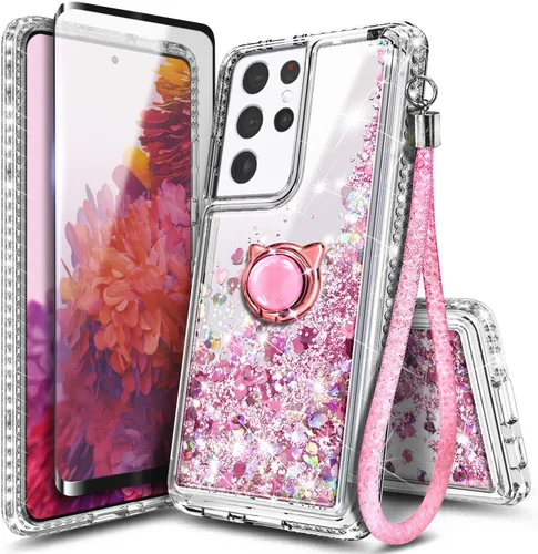 Miniatura 102 de NGB Diseñada para funda Samsung Galaxy Note 10+ (Plus), Rosa/Aguamarina Funda con Purpurina Líquida Brillante Linda para Mujeres Niñas Niños