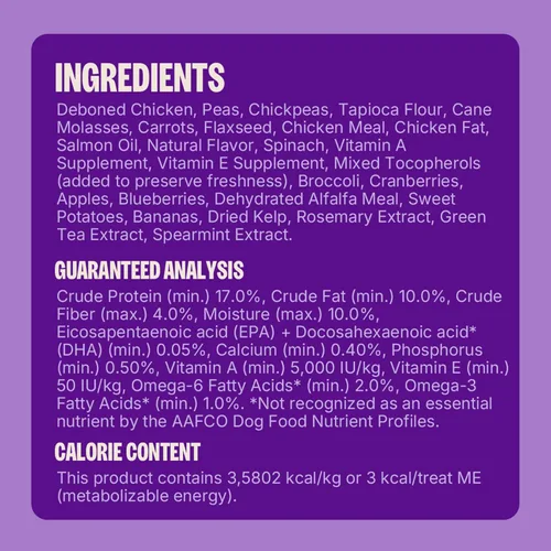 Miniatura 7 de Wellness Golosinas para cachorros, naturales, golosinas de entrenamiento, sin granos, pollo crujiente y zanahoria (bolsa de 6 onzas)