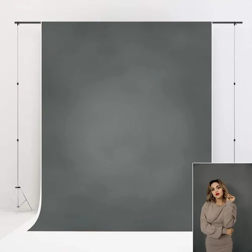 Miniatura 9 de Kate Telones de fondo gris claro de 6.5 x 6.5 pies, fondo de video gris y blanco, fondos de fotografía abstracta para retratos, fondo gris