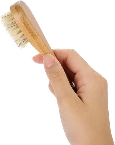 Miniatura 5 de Cepillo de limpieza facial, cepillo de limpieza de cara de mango de madera Cepillo manual de exfoliación para cuidado de piel