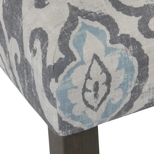 Miniatura 154 de Homepop Silla de comedor con detalles festoneados, sillas de comedor Parsons tapizadas, muebles decorativos para el hogar, tejido gris claro