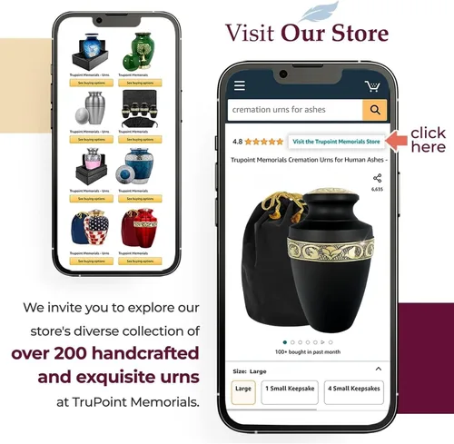 Miniatura 6 de Trupoint Memorials Urnas de Cremación para Cenizas Humanas, Urna de Entierro Decorativa para Hombres y Mujeres Adultos, Grande Griega Negra y Dorada