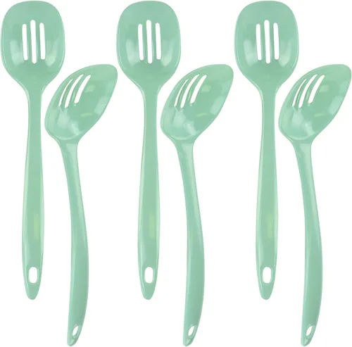 Miniatura 17 de Reston Lloyd Cuchara ranurada de melamina utensilio de cocina de alta calidad con mango ergonómico resistente al calor, plástico duradero sin BPA
