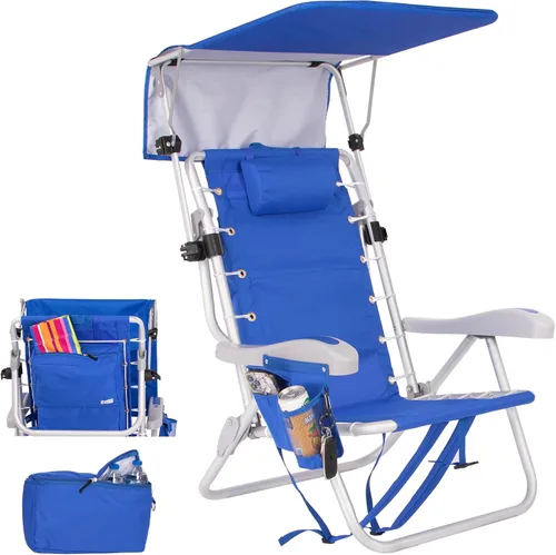 Miniatura 34 de Mochila acolchada de alta resistencia para adultos con reposapiés y bolsa enfriadora Coloque plana, 5 posiciones reclinables Bolsa térmica