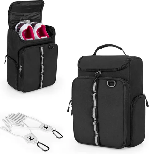 GOBUROS Bolsa para zapatos de golf con capacidad para un par de zapatos de hombre de EE. UU. 14, portador de zapatos de golf con soportes para