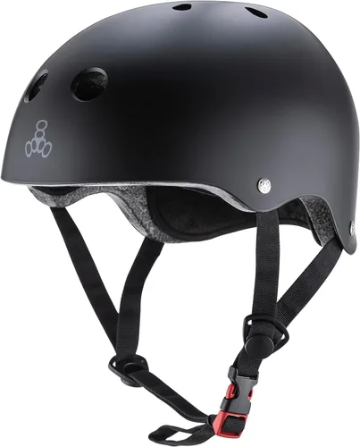 Triple Eight Casco de bicicleta y monopatín con doble certificación NEGRO MATE