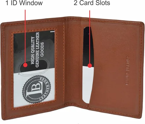 Miniatura 28 de Leatherboss - Cartera delgada y plegable de piel auténtica Soporte para tarjeta de crédito, débito, identificación Compacta y elegante