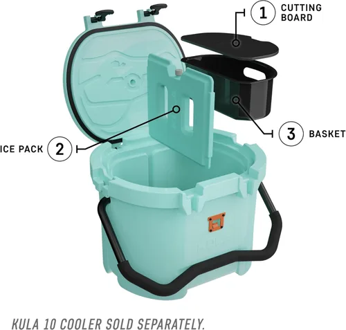 Miniatura 2 de Bote Kula - Kit de accesorios para enfriador MAGNEPod de carcasa rígida para viajes, bolsa de hielo, divisor de pecho, tabla de cortar portátil