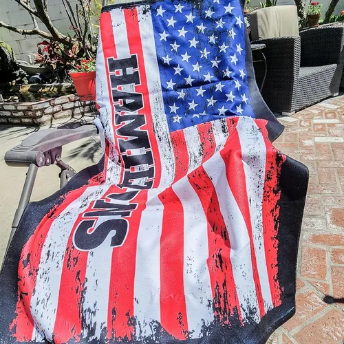 Miniatura 3 de IT'S A SKIN Toallas de playa personalizadas con tu nombre, orgullo estadounidense, estilo desgastado con la bandera de Estados Unidos para playa