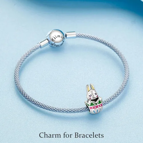 Miniatura 10 de Dijes de plata de ley 925 de dibujos animados de pato, ratón, oso, elefante, dragón chino, cuentas colgantes para pulseras y collares, joyería