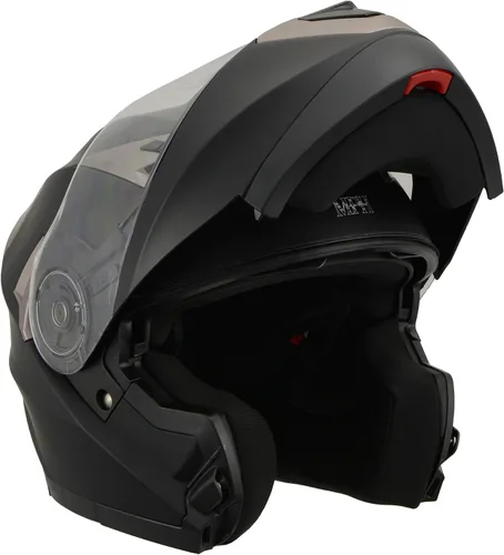 Miniatura 5 de Milwaukee Performance Helmets MPH9804DOT Matte Black Modular Racing Helmet w/ Drop Down Visor