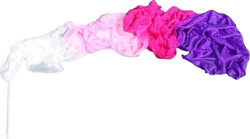 Miniatura 14 de Winged Sirenny 4.4yds Colorful Flowy Soft Silk Ribbon Throw Streamer with Rod,Church Liturgical Praise Worship Adoration Dance Ribbon Beginners
