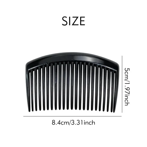 Miniatura 4 de Paquete de 28 peines laterales de plástico negro pequeño con dientes largos, horquillas para el cabello, pinzas de pasador, lazos para mujeres, velo