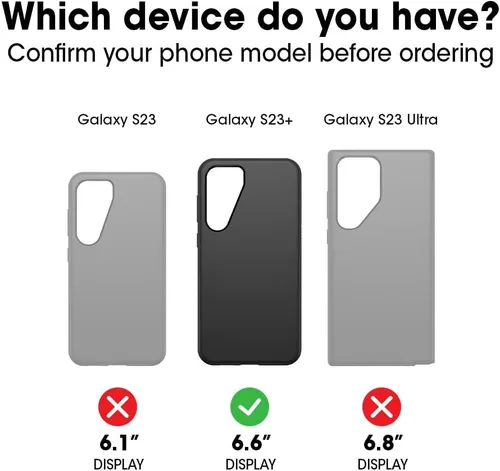 Miniatura 2 de OtterBox Funda para Galaxy S23+ Commuter Series, negra, delgada y resistente, apta para bolsillo, con protección de puerto Resistente