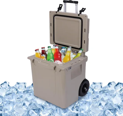 Enfriador duro aislado de 5 L, caja enfriadora portátil para exteriores con cierre hermético a prueba de fugas, enfriador rodante con mango