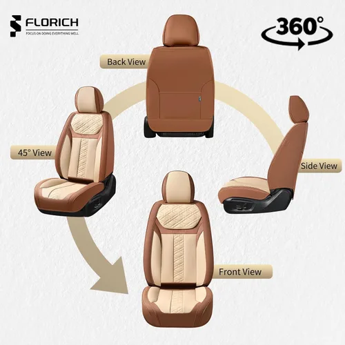 Miniatura 5 de FLORICH Fundas de asiento delantero, 2 piezas, fundas de asiento para automóviles, fundas de asiento universales de cuero de lujo, accesorios