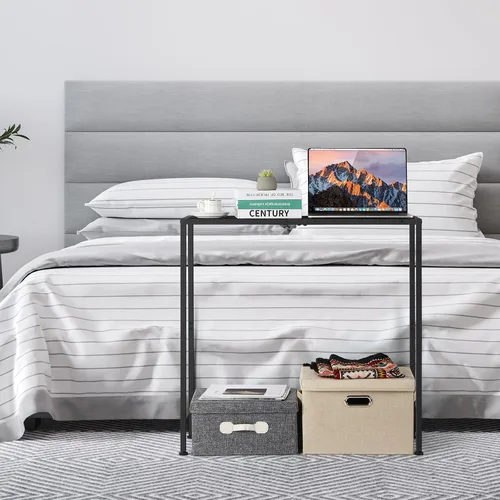 Miniatura 7 de Mesa consola para entrada, consola estrecha negra, mesa de pasillo, muebles de sala de estar, mesa auxiliar delgada con parte trasera del sofá, mesa