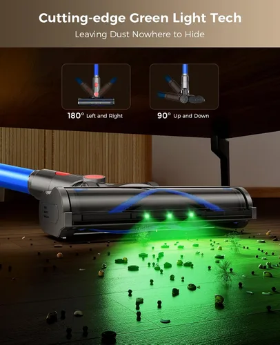 Miniatura 4 de Aspiradora inalámbrica, aspiradora de 500 W 45 KPA para el hogar, aspiradora ligera de 45 minutos con cepillo antienredos, pantalla LED, batería