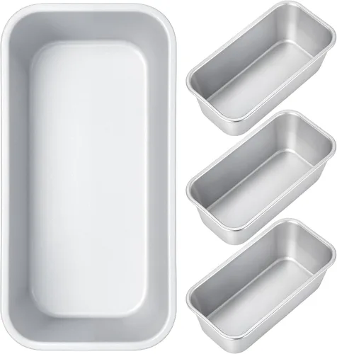 Miniatura 8 de Patelai Paquete de 4 moldes pequeños para hornear pan, antiadherentes, bandeja rectangular para hornear, molde para tostadas