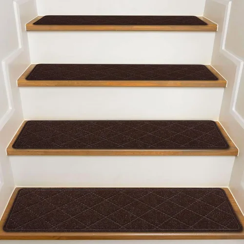 Miniatura 22 de Stair Treads with Landing Rug for Wooden Steps Indoor, Peel and Stick Stair Treads Matching-Mat 20"X32" Stair Landing Slip Resistant Polyester Stair