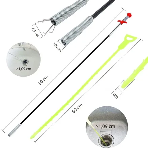 Miniatura 2 de DR.PEN Herramienta flexible de agarre con garra para recoger, con 4 garras de manguera flexible para recoger la basura, fregadero del hogar