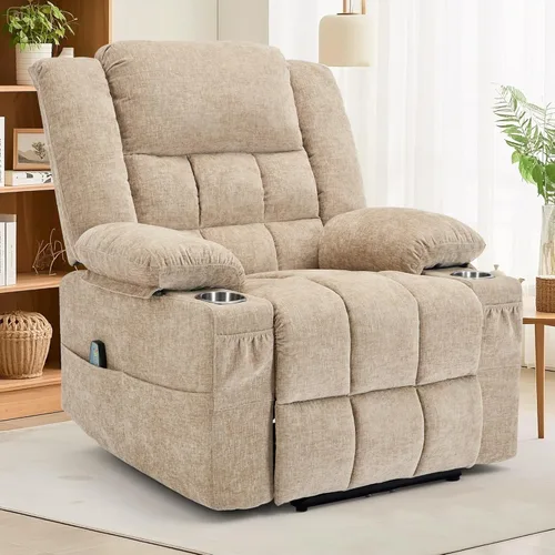 Miniatura 12 de Korser Sillón reclinable giratorio de 360° con mecedora para adultos, sillón reclinable con masaje y calefacción para guardería, silla de columpio