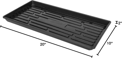 Miniatura 3 de SUNPACK Bandeja de inicio de semillas de plástico resistente de 10 x 20 pulgadas, color negro, 2.5 pulgadas, sin agujeros de drenaje, ideal
