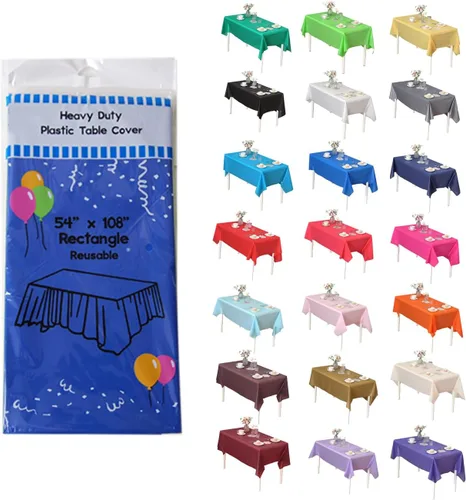 Miniatura 61 de Evershine - Mantel de plástico resistente y reutilizable, paquete de 12 unidades (redondo, 84 pulgadas, aguamarina)