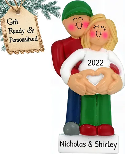 Miniatura 16 de Adorno personalizado para bebé 2025 – Regalos de embarazo personalizados para futura mamá, adorno de Navidad embarazada 2025, regalos para nuevas