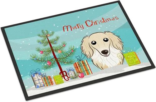 Miniatura 89 de Caroline's Treasures BB1616MAT - Tapete para puerta delantera de árbol de Navidad y sabueso afgano de 18 x 27 pulgadas, para interiores