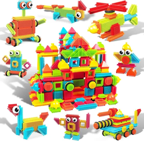 Miniatura 10 de Picasso Toys PTB103 - Bloques con forma de bloque de erizo, juego de azulejos de construcción, juguete de aprendizaje apilable, bloque educativo