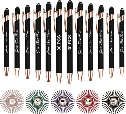 Miniatura 7 de Bolígrafos personalizados personalizados con nombre y texto a granel, 10 bolígrafos personalizados con grabado gratis, regalo para mujeres