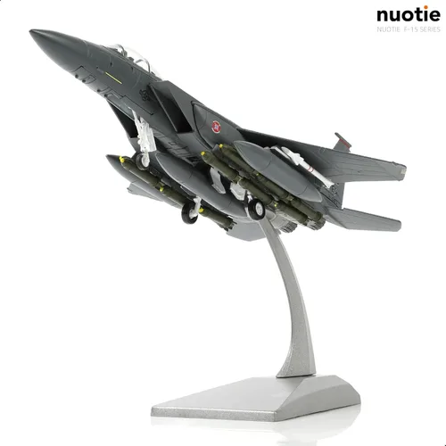Miniatura 4 de NUOTIE Classic American Eagle F-15E Bimotor Fighter Pre-Build Model Kits 1:100 de aleación de avión fundido a troquel avión modelo de exhibición