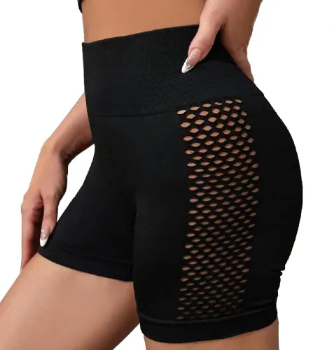 VEEJION Pantalones cortos de ciclismo para mujer, cintura alta, entrenamiento, gimnasio, atlético, pantalones cortos de 4 pulgadas