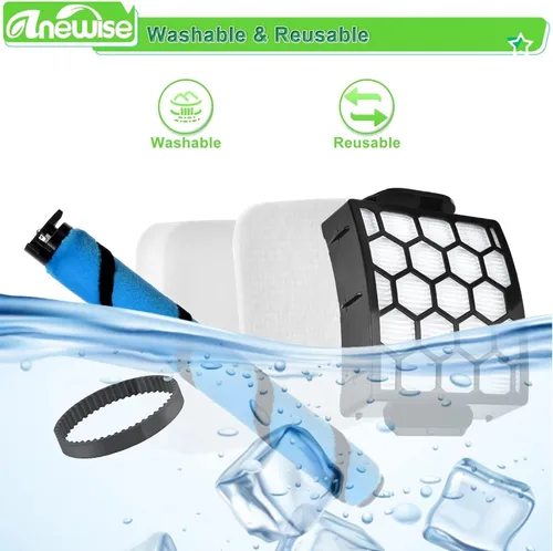 Miniatura 6 de Anewise Piezas de repuesto de cepillo, filtro y correa para Shark UV850 Performance Lift-Away ADV DuoClean PowerFins aspiradora vertical, 1 rollo