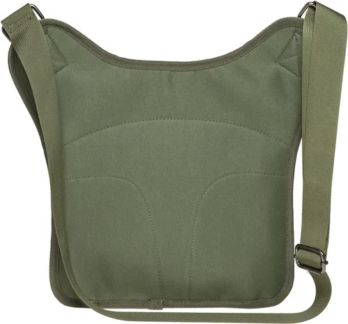 Miniatura 5 de Bolso de mensajero de lona vintage para hombre, bolso de mensajero de retazos de cuero en el pecho 3-3-ejército Verde