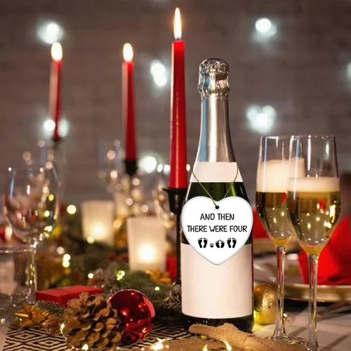 Miniatura 5 de Adorno de anuncio de embarazo y luego hubo cuatro para abuelos, esposo, familia, abuela, regalos para padres nuevos, regalos para parejas, regalos