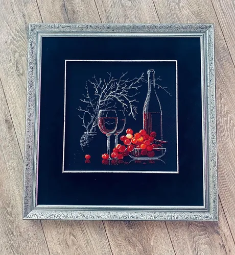 Miniatura 3 de RIOLIS - Bodegón con vino tinto 1239, kits de punto de cruz de 11,81 x 11,81 pulgadas, kits de punto de cruz para principiantes y avanzados, kit