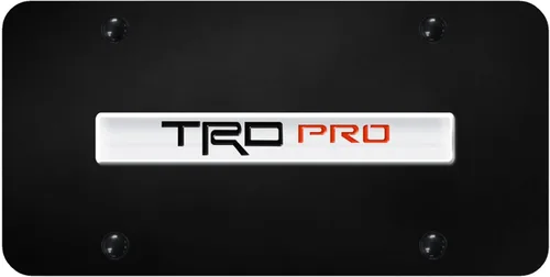 Au-TOMOTIVE GOLD Placa de matrícula con nombre para Toyota TRD Pro (cromo sobre negro)
