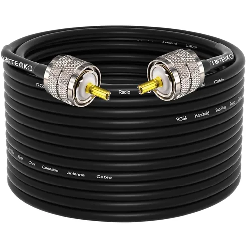 Miniatura 24 de Cable de puente PL259 de 1 pie - Cable coaxial RG58 de 15 pulgadas corto 50 ohmios coaxial para medidor SWR radio de radioaficionado radio CB
