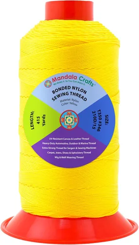 Miniatura 11 de Mandala Crafts - Hilo de nailon para coser cuero, tapicería, mezclilla y para trenzar el pelo; resistente, 1500 yardas, tamaño 69 T70 Marrón