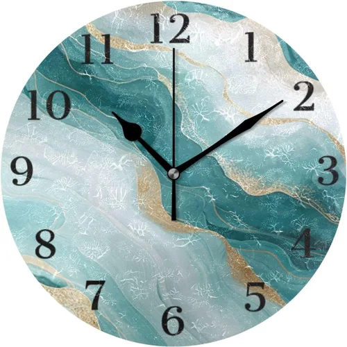 Miniatura 31 de Reloj de pared de amapola de maíz con flores azules, silencioso, sin tictac, funciona con pilas, 9.5 pulgadas para cocina, hogar, sala de estar