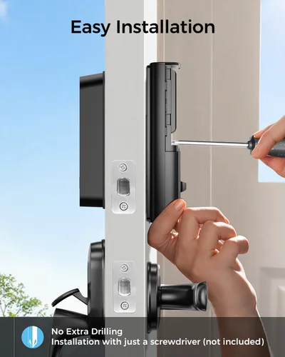 Miniatura 7 de Cerradura inteligente con llave Apple Home, cerradura de puerta de entrada sin llave para puerta delantera, funciona con Homekit, teclado, bloqueo