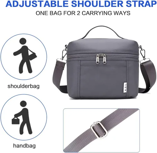 Miniatura 8 de NOL Natural Organic Lifestyle Bolsas de almuerzo aisladas para mujer, bolsa de refrigeración ligera de nailon impermeable para el trabajo