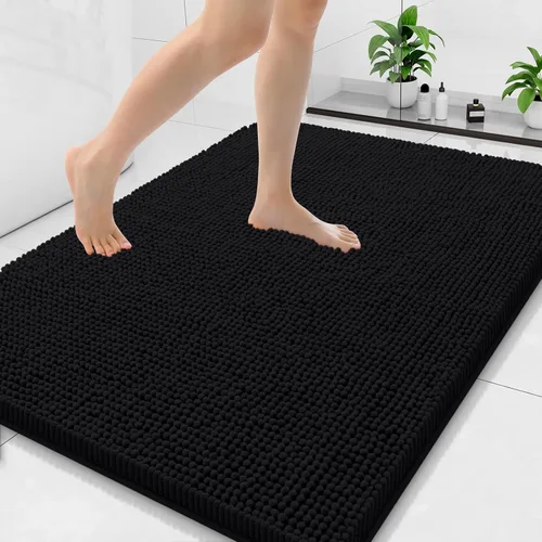 Miniatura 168 de Arotive Alfombras de baño de felpilla extrasuaves y absorbentes, de 24 x 16 pulgadas, lavables a máquina, parte trasera de goma antideslizante
