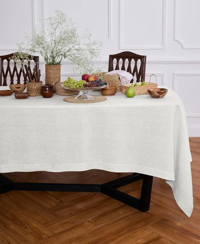 Miniatura 13 de Solino Home Mantel redondo de lino blanco, 60 pulgadas, mantel redondo de lino 100% puro, lino europeo, lavable a máquina para verano, 4 de julio