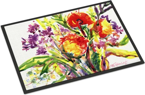 Miniatura 11 de Caroline's Treasures 6055MAT Flower - Tapete Amaryllis de 18 x 27 pulgadas para puerta delantera, para interiores y exteriores, para entrada