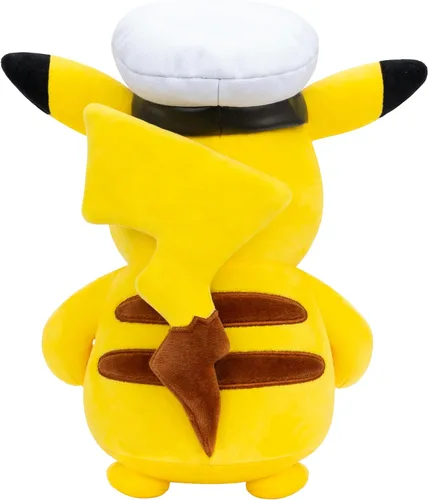 Miniatura 5 de Pokemon Capitán Pikachu de peluche - Pikachu de 8 pulgadas de felpa suave con sombrero de Capitán y detalles auténticos