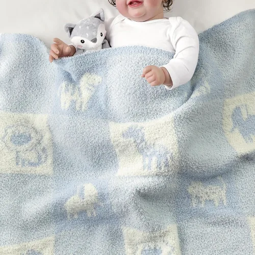 Miniatura 3 de CREVENT Manta de bebé de 75x100cm de punto suave y cálida de 30"x40" para niñas y niños, esenciales para recién nacidos, regalo para baby shower