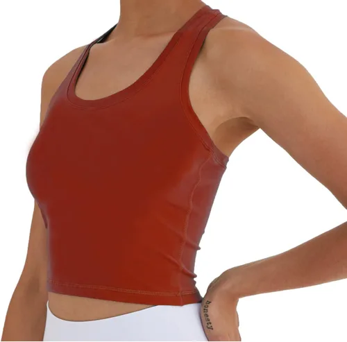 Miniatura 3 de Camiseta corta sin mangas con espalda cruzada para mujer, para correr, entrenamiento, yoga